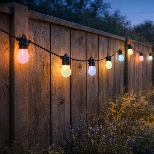 Okos LED fényfüzér 15 méter 15 lámpa opál RGBW IP44 - Chill