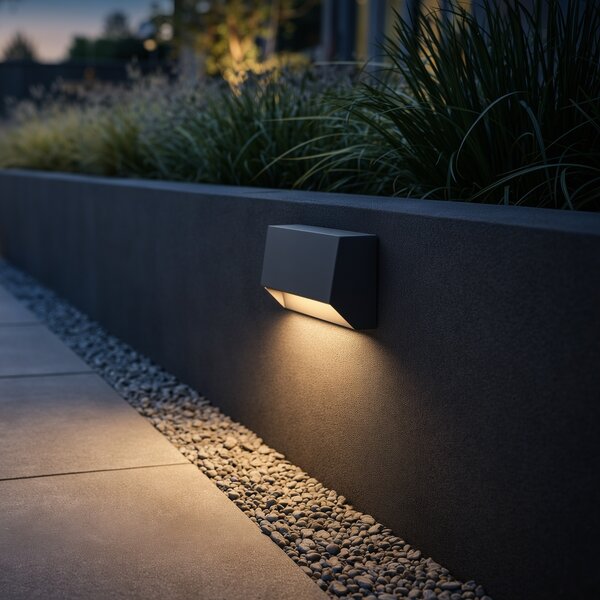 Modern kültéri fali lámpa sötétszürke LED-del IP65 - Sandstone 2