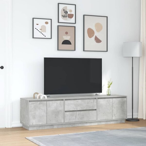VidaXL betonszürke TV-szekrény LED lámpákkal 193,5x41x50 cm