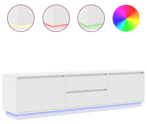 VidaXL fehér TV-szekrény LED-lámpákkal 193,5x41x50 cm