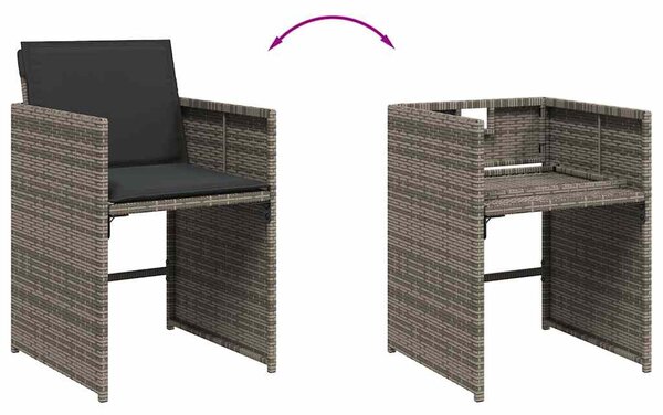 13 részes szürke polyrattan kerti ülőgarnitúra párnákkal