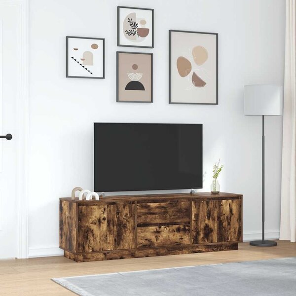 VidaXL füstös tölgyszínű TV-szekrény LED-világítással 160,5x41x50 cm
