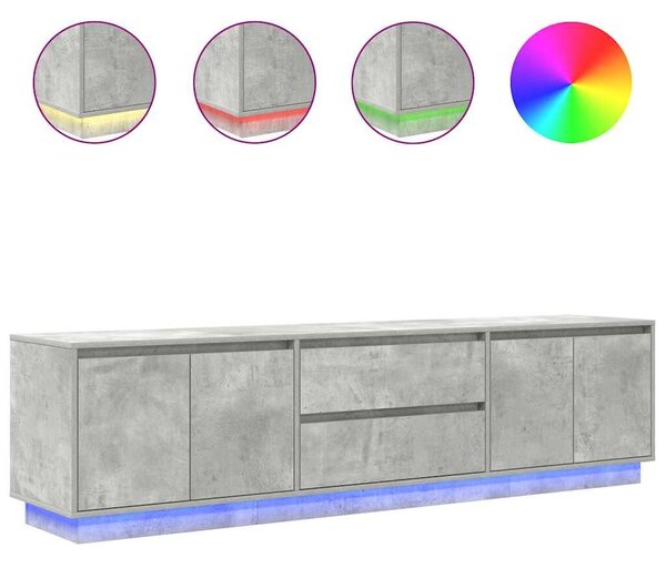 VidaXL betonszürke TV-szekrény LED lámpákkal 193,5x41x50 cm