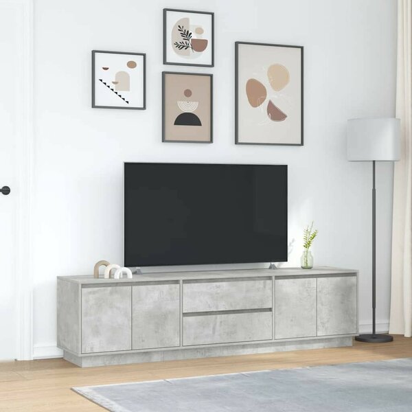 VidaXL betonszürke TV-szekrény LED lámpákkal 193,5x41x50 cm