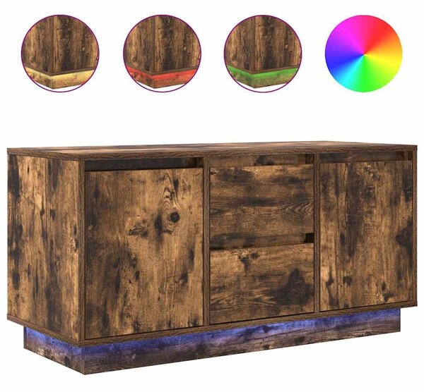 VidaXL füstös tölgyszínű TV-szekrény LED-világítással 100x41x50 cm