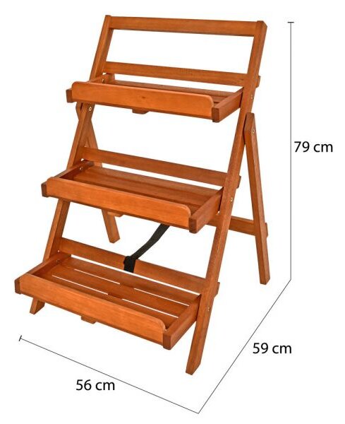 Casaria® Fa lépcsős virágtartó