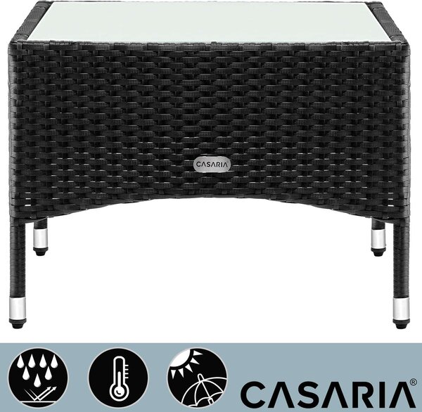 Deuba Rattan asztalka 58x58x42 cm - fekete