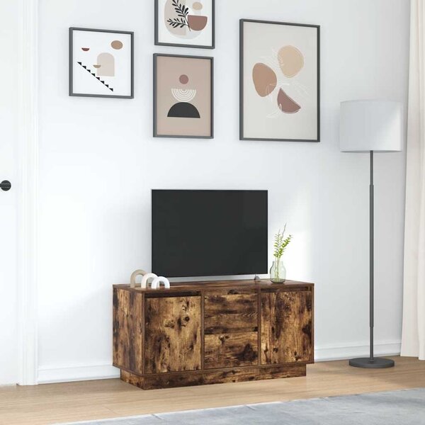 VidaXL füstös tölgyszínű TV-szekrény LED-világítással 100x41x50 cm