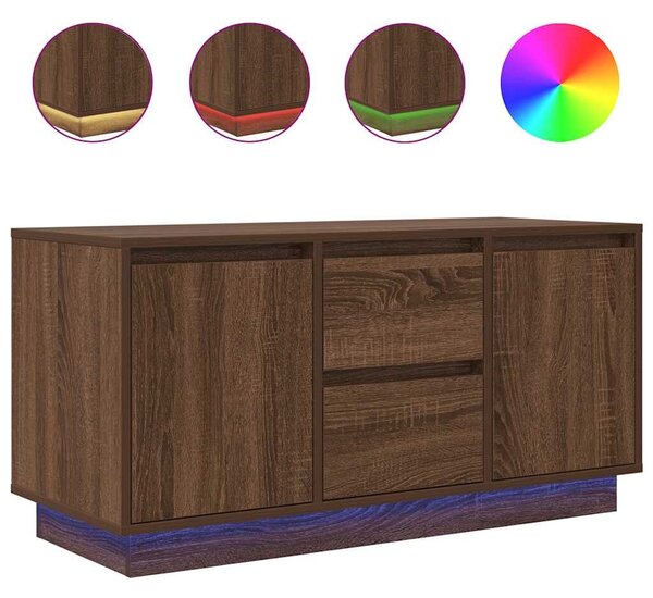 VidaXL barna tölgyszínű TV-szekrény LED-lámpákkal 100x41x50 cm