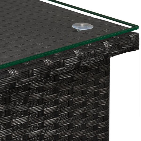 Casaria® Rattan asztalka 50x50x45 cm - fekete