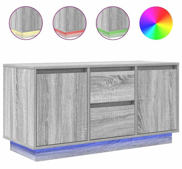 VidaXL szürke sonoma színű TV-szekrény LED-lámpákkal 100x41x50 cm