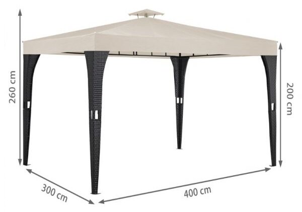 Casaria® Rattan pavilon 3x4 m