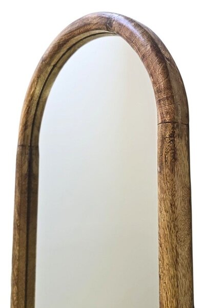 Fali tükör, ovális, fa keretes, 115x36 cm