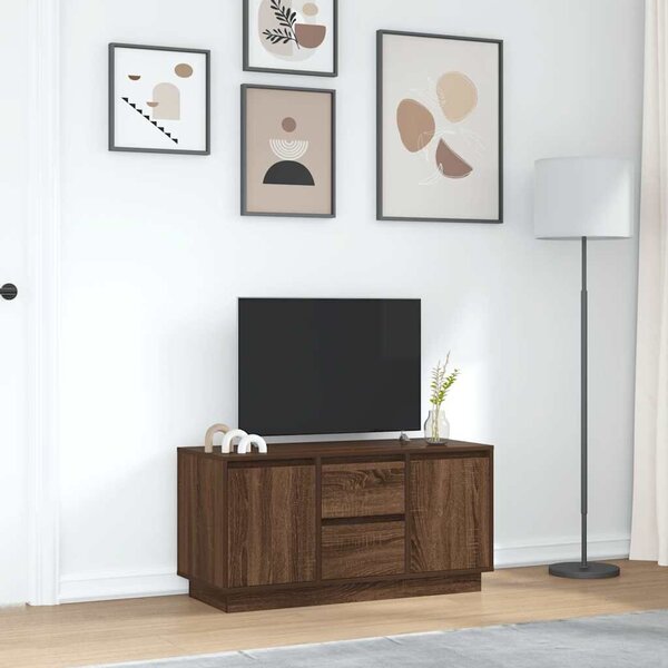 VidaXL barna tölgyszínű TV-szekrény LED-lámpákkal 100x41x50 cm