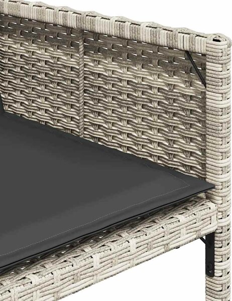 13 részes szürke polyrattan kerti étkezőgarnitúra párnákkal