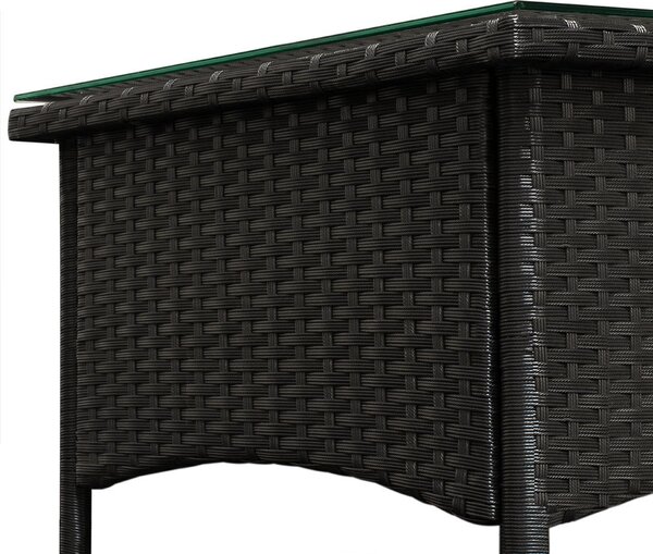 Casaria® Rattan asztalka 50x50x45 cm - fekete
