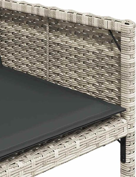 13 részes szürke polyrattan kerti étkezőgarnitúra párnákkal
