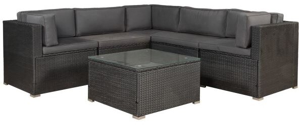 Juskys Nassau kerti rattan bútor szett - sötétszürke