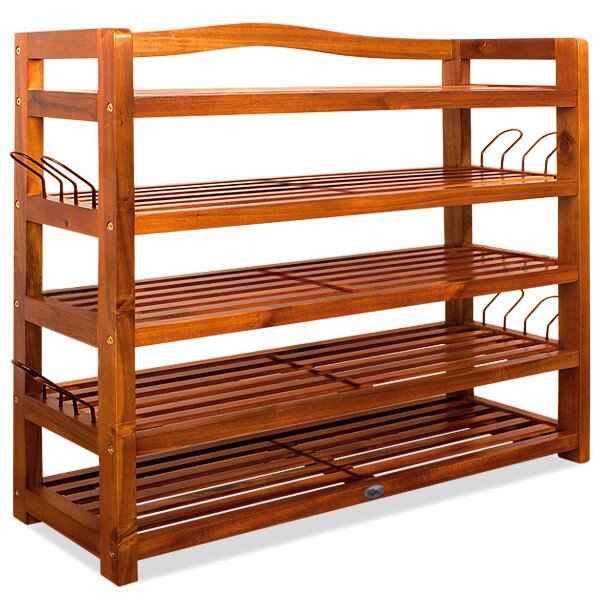 Casaria® Akácfa cipőtartó polc - 5 szintes