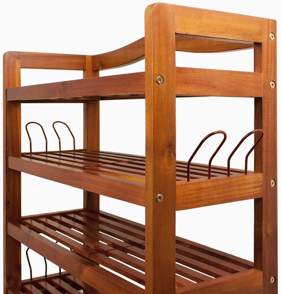 Casaria® Akácfa cipőtartó polc - 5 szintes