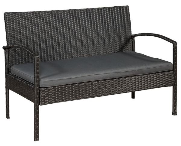 Juskys Trinidad polyrattan bútor szett - fekete