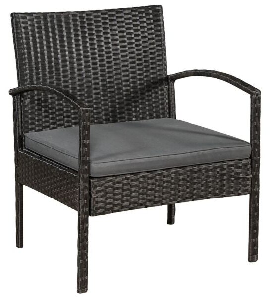 Juskys Trinidad polyrattan bútor szett - fekete