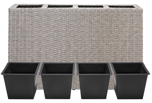 Casaria® Virágláda 95x27x60 cm krémszínű - 4 edény