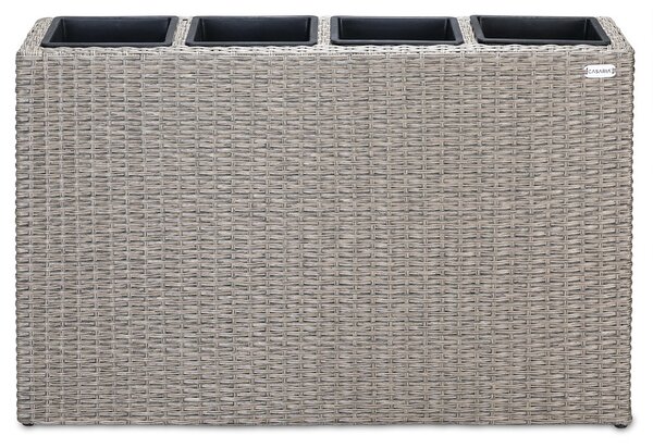 Casaria® Virágláda 95x27x60 cm krémszínű - 4 edény