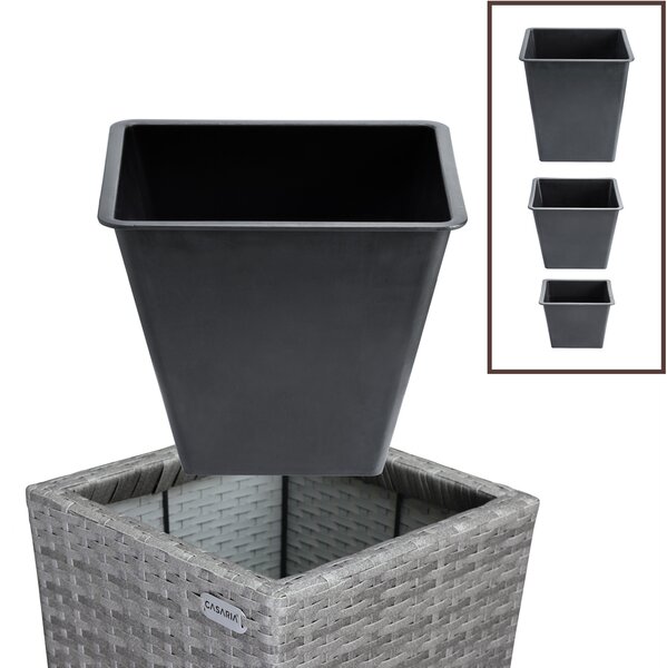 Casaria® 3 darabos virágtartó készlet - szürke