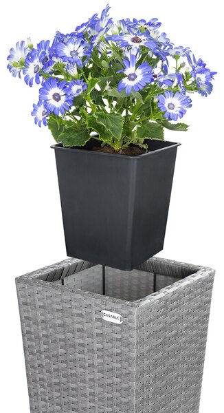 Casaria® 3 darabos virágtartó készlet - szürke