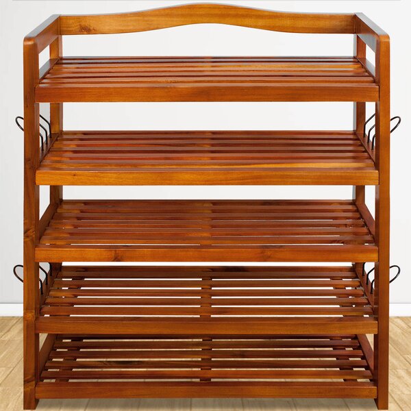 Casaria® Cipőtartó állvány 75x26x82 cm - akác