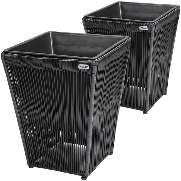 Casaria® Acapulco virágtartó szett 2 darabos - fekete