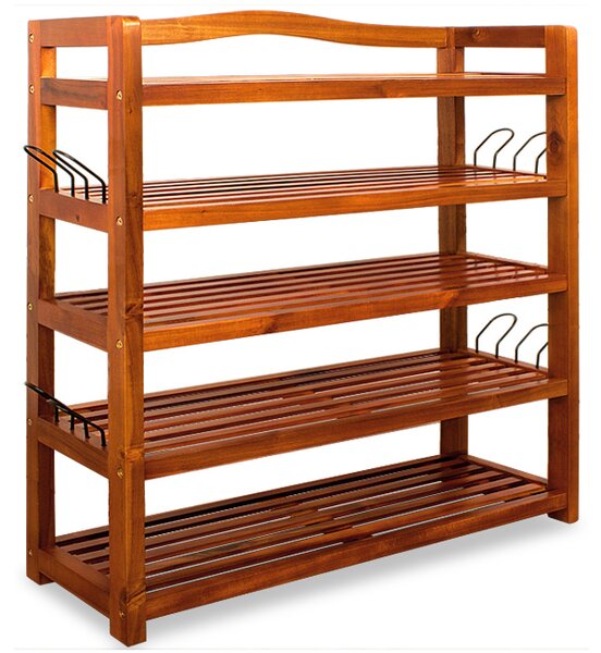Casaria® Cipőtartó állvány 75x26x82 cm - akác