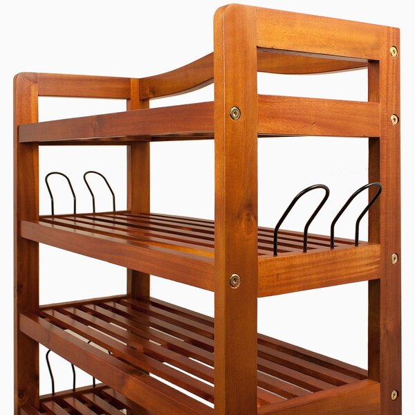 Casaria® Cipőtartó állvány 75x26x82 cm - akác