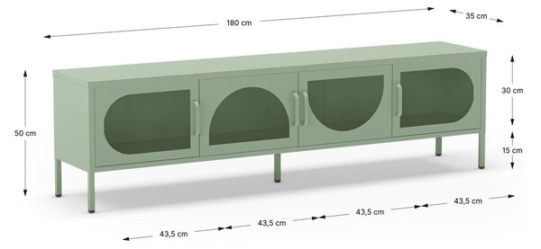 Mentazöld TV-állvány 180x50 cm Tayra – Marckeric