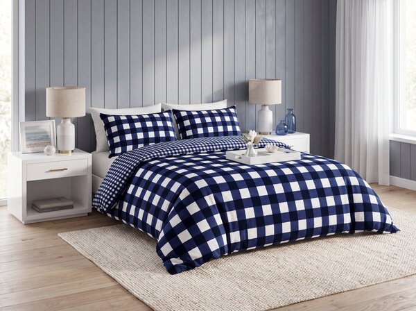 Mikroszálas ágyneműhuzat NAVY GINGHAM kék-fehér Ágyneműhuzat mérete: 70 x 90 cm | 140 x 200 cm