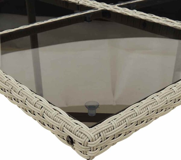 13 részes szürke polyrattan kerti étkezőgarnitúra párnákkal