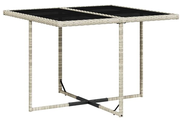9részes világosszürke polyrattan kerti étkezőgarnitúra párnával