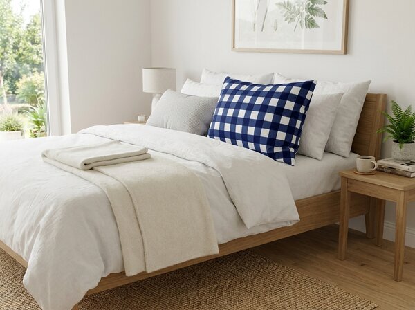 Mikroszálas párnahuzat NAVY GINGHAM 70x90 cm, kék-fehér