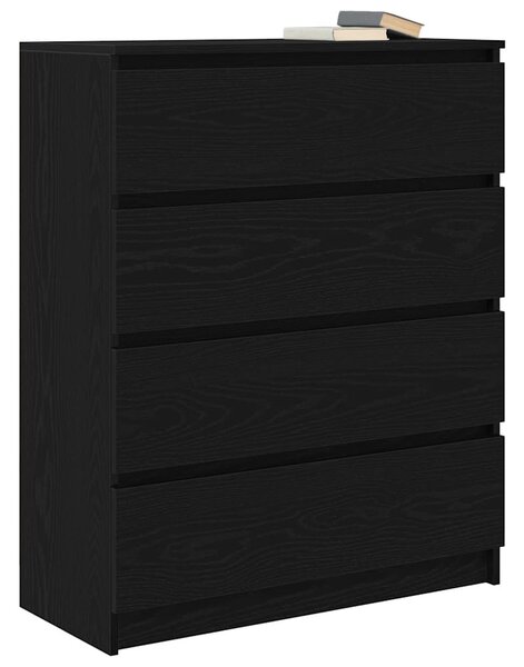 VidaXL fekete tölgy szerelt fa tálalószekrény 80x35x99 cm