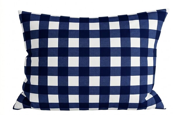 Mikroszálas párnahuzat NAVY GINGHAM 50x70 cm, kék-fehér