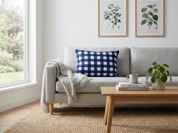 Mikroszálas párnahuzat NAVY GINGHAM 50x70 cm, kék-fehér