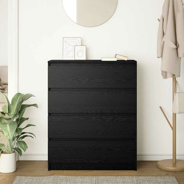 VidaXL fekete tölgy szerelt fa tálalószekrény 80x35x99 cm