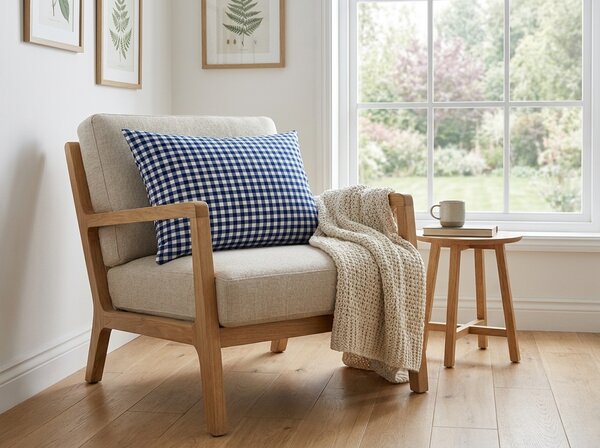 Mikroszálas párnahuzat NAVY GINGHAM 50x70 cm, kék-fehér