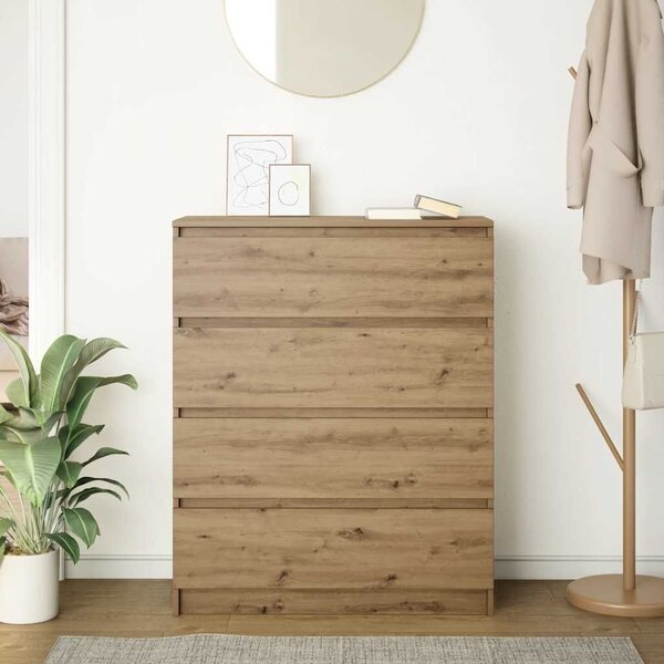 VidaXL kézműves tölgy színű szerelt fa tálalószekrény 80x35x99 cm
