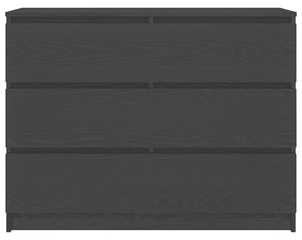 VidaXL fekete tölgy szerelt fa tálalószekrény 100x35x76 cm