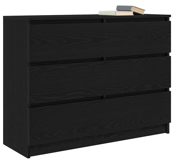 VidaXL fekete tölgy szerelt fa tálalószekrény 100x35x76 cm