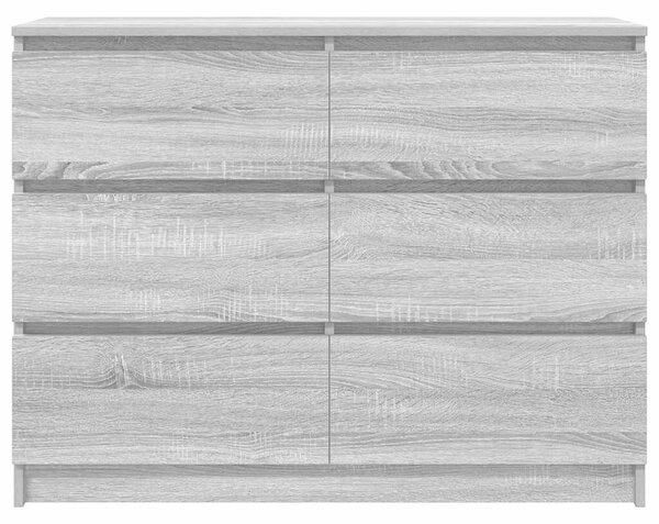 VidaXL szürke sonoma színű szerelt fa tálalószekrény 100x35x76 cm