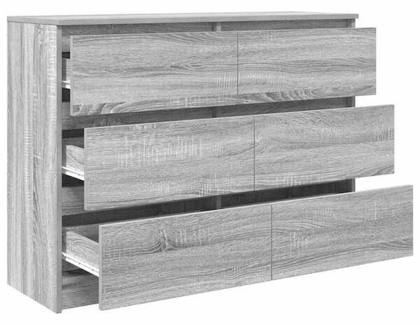 VidaXL szürke sonoma színű szerelt fa tálalószekrény 100x35x76 cm