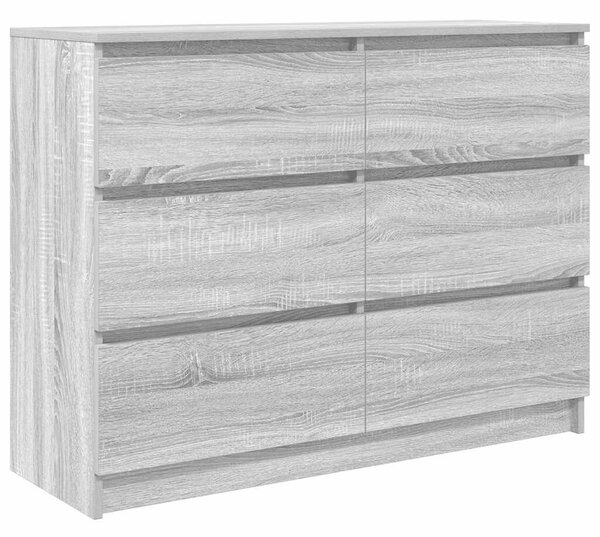 VidaXL szürke sonoma színű szerelt fa tálalószekrény 100x35x76 cm